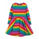 Rochie Frugi Sofia Skater Foxglove Rainbow Stripe