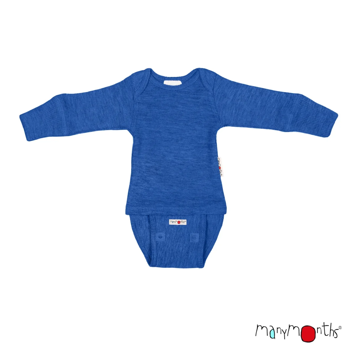 Body/Bluza (2 in 1) Manymonths lana merinos - Classic Blue - imagine 1