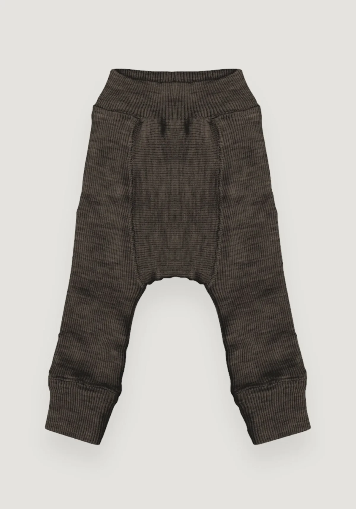 Pantaloni dublati din lana merinos, Manymonths - Hippopotamus - imagine 1