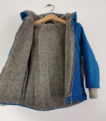 Jachetă din lână fiartă Turquoise, dublată cu plush de merinos - imagine 2