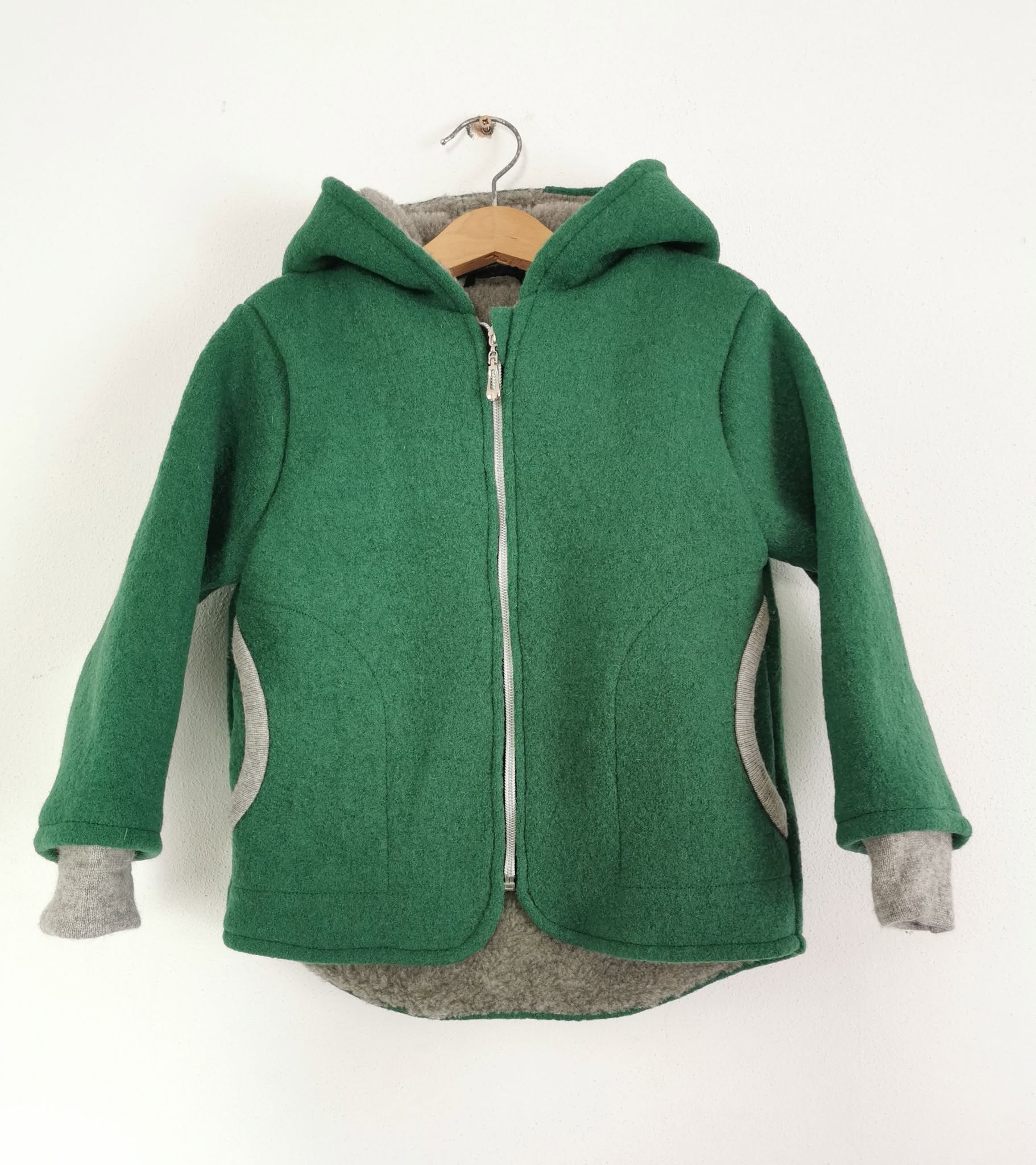 2. Green Jachetă din lână fiartă Green, dublată cu plush de merinos - imagine 1