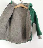 Jachetă din lână fiartă Green, dublată cu plush de merinos - imagine 2