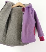 Jachetă din lână fiartă Lavender, dublată cu plush de merinos - imagine 2