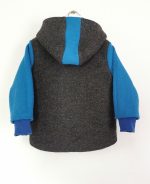 Jachetă din lână fiartă Turquoise & Anthracit, dublată cu plush de merinos - imagine 3
