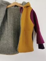 Jachetă din lână fiartă Curry & Orchid, dublată cu plush de merinos - imagine 2